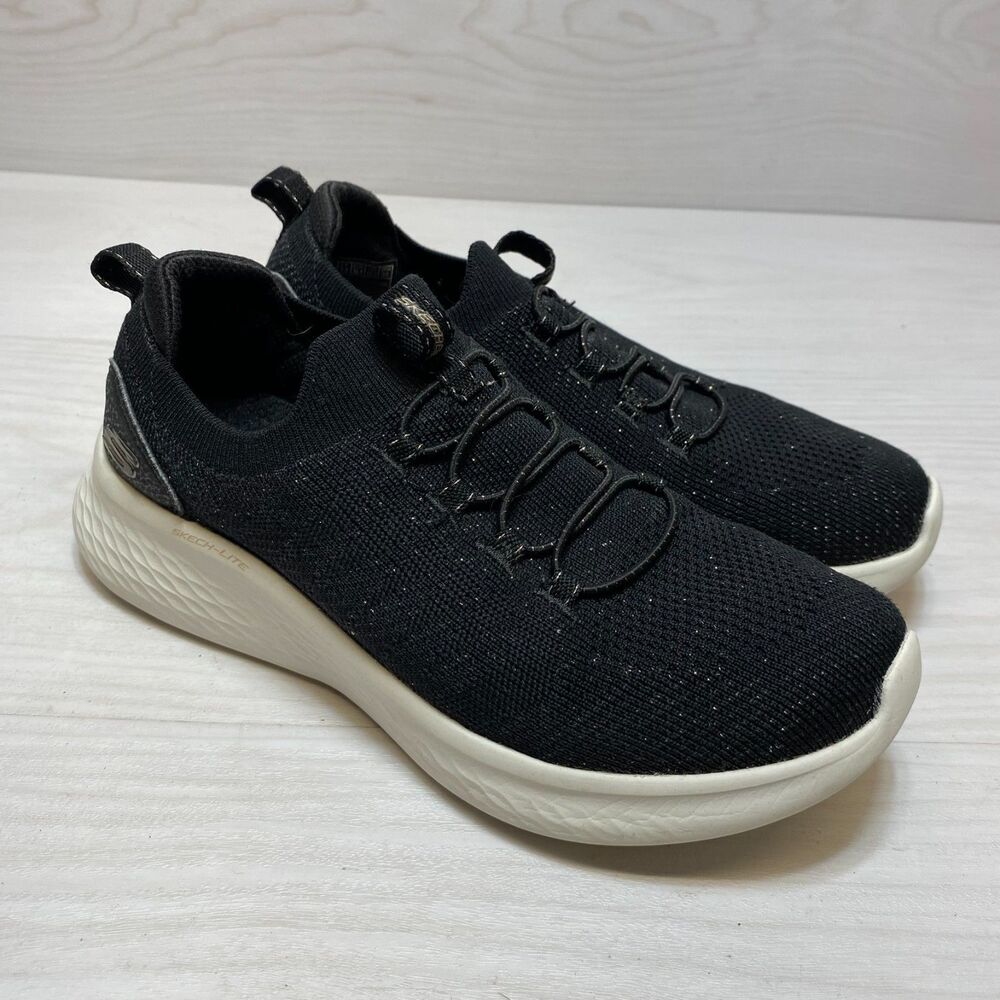 Skechers Skech-Lite Pro Trainers Women's Size 6.5 Black Athletic Slip On Shoes